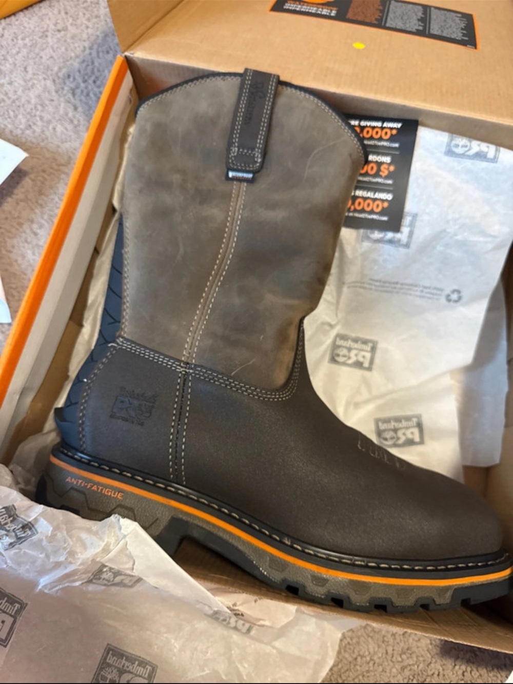 Timberland PRO Men's Brown and Tan Work Pull-On Boot
